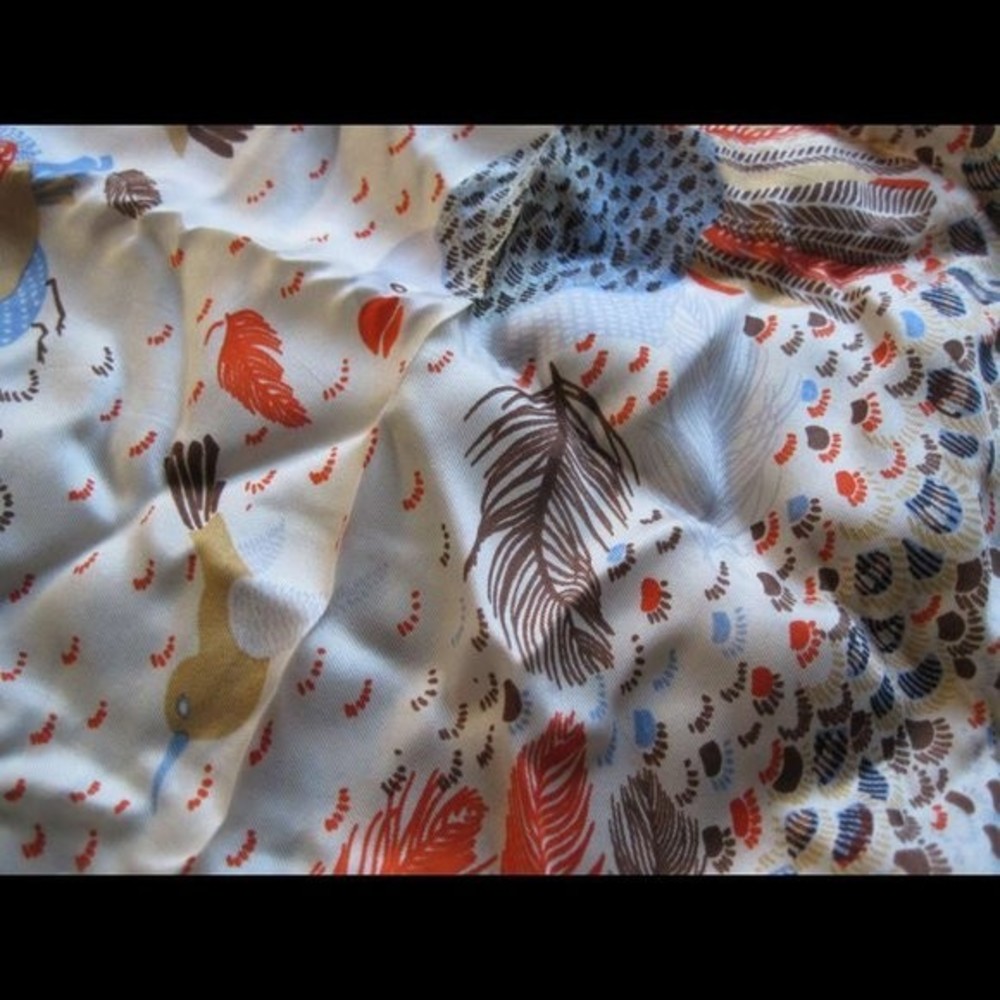 Echo 100% Silk ? Pheasant Birds Harvest Colors Themed Scarf Shawl Handkerchief - Picture 10 of 12